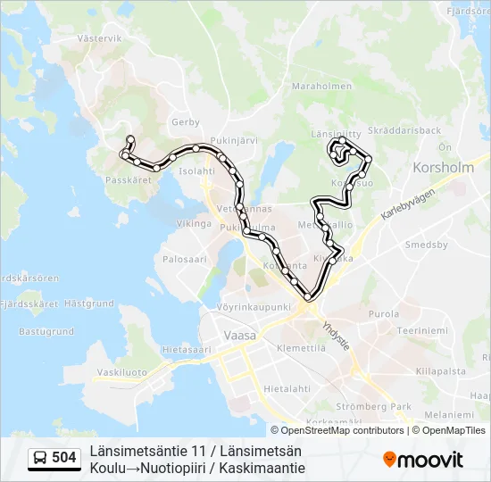 504 Bus Line Map