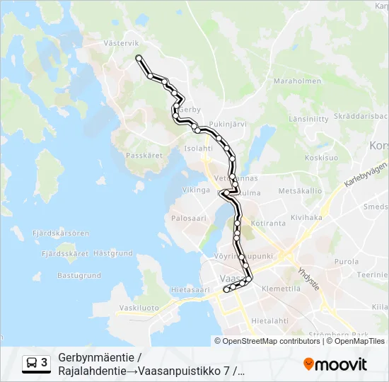 3 Bus Line Map