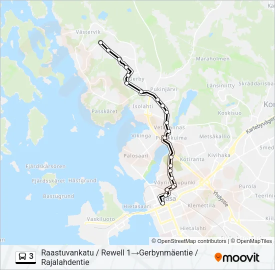 3 Bus Line Map