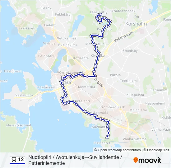 12 Bus Line Map