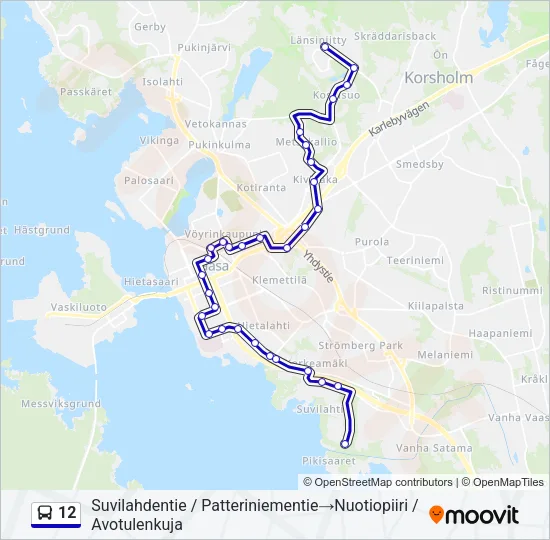 12 Bus Line Map
