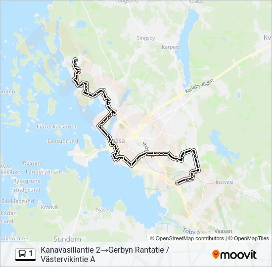 1 Bus Line Map