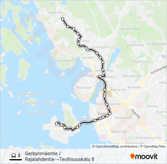 3 Bus Line Map