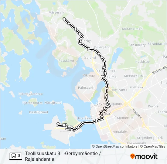 3 Bus Line Map