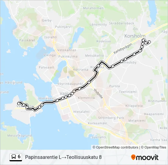 6 Bus Line Map