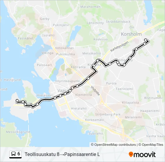 6 Bus Line Map