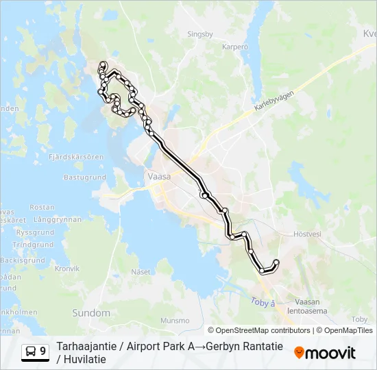 9 Bus Line Map