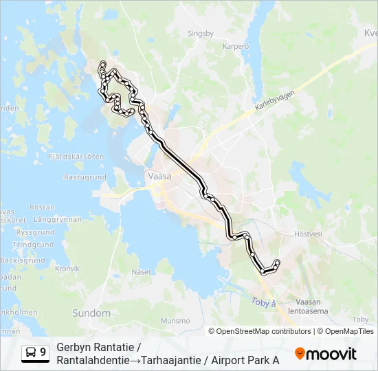 9 Bus Line Map