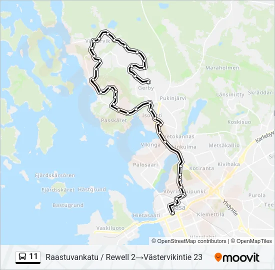 11 Bus Line Map