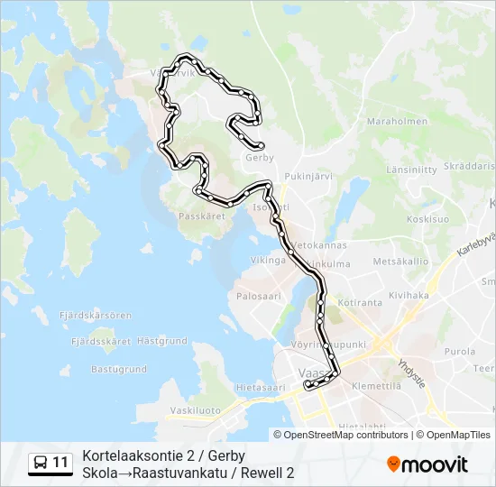 11 Bus Line Map