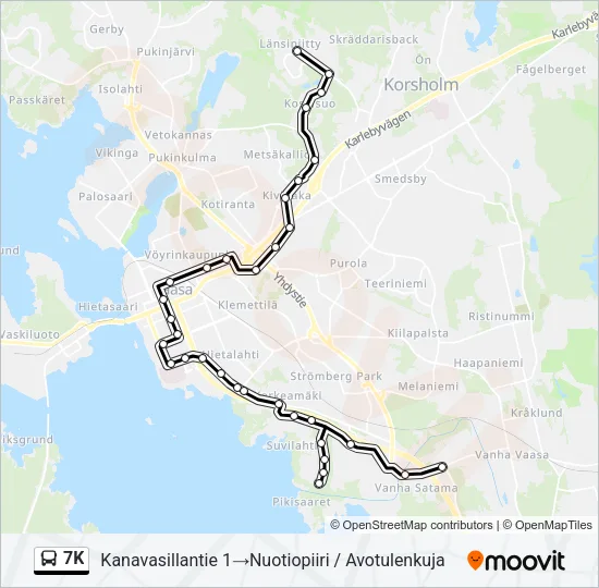 7K Bus Line Map