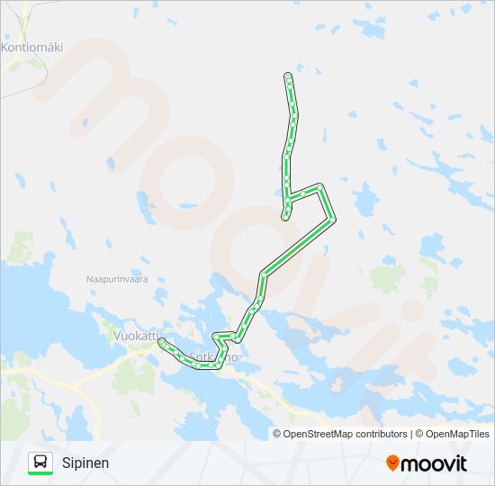 SIPINEN IP bussi -linjakartta