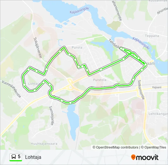 5 Bus Line Map