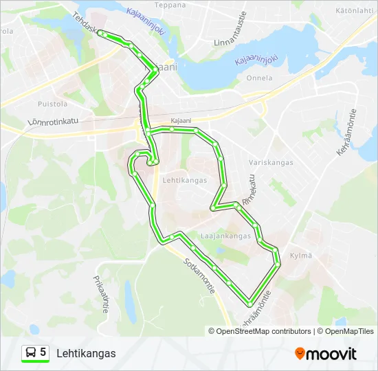 5 Bus Line Map