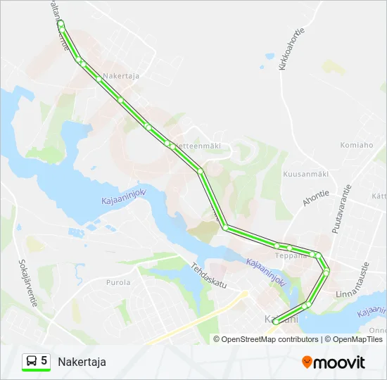 5 Bus Line Map