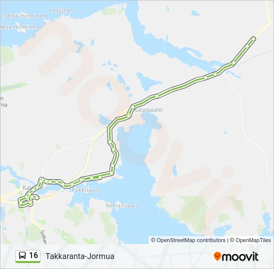 16 Bus Line Map