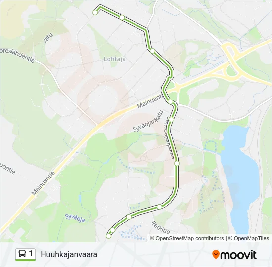 1 Bus Line Map