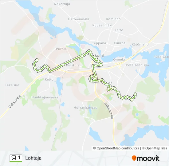 1 Bus Line Map
