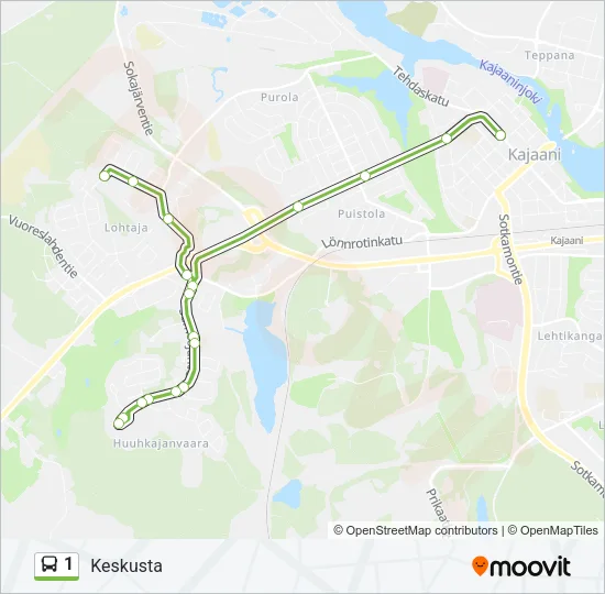 1 Bus Line Map