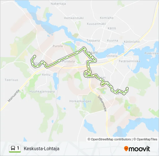 1 Bus Line Map