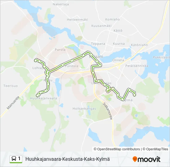 1 Bus Line Map