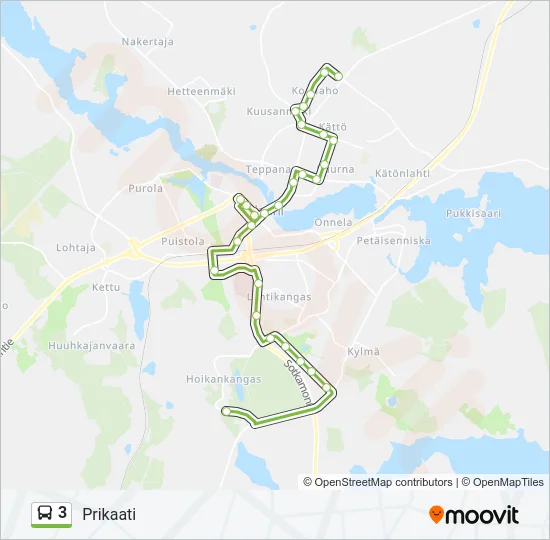 3 Bus Line Map