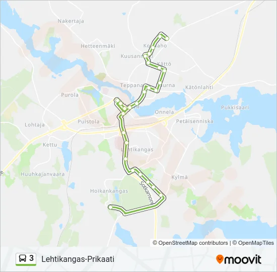 3 Bus Line Map