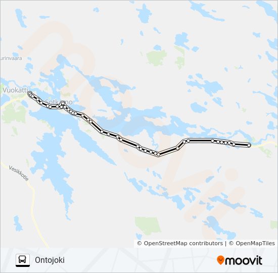 ONTOJOKI, ILTAPÄIVÄ bussi -linjakartta