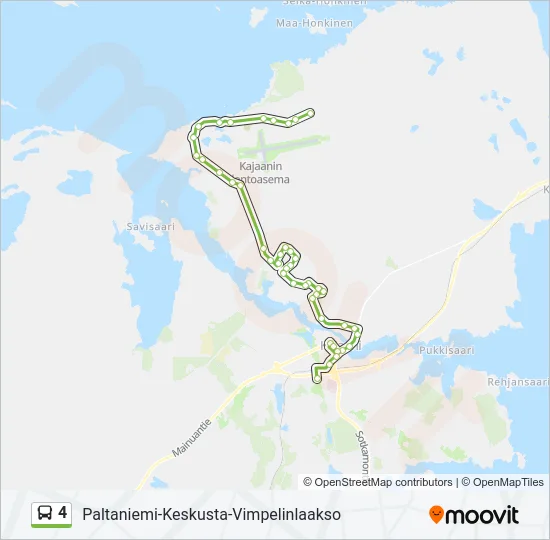 4 bussi -linjakartta