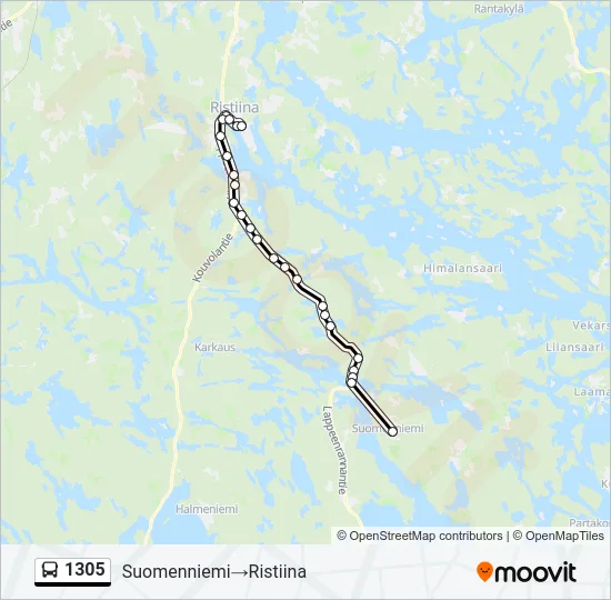 1305 Bus Line Map