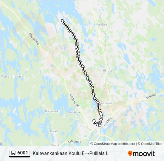 6001 Bus Line Map