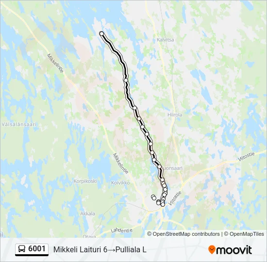 6001 Bus Line Map