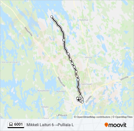 6001 bus Line Map