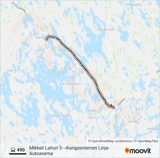 490 Bus Line Map