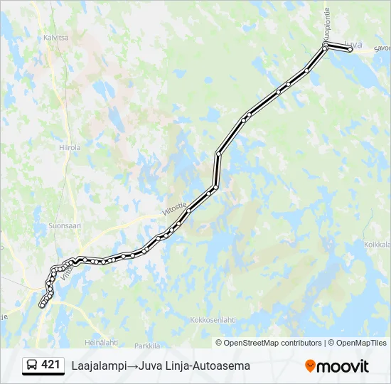 421 Bus Line Map