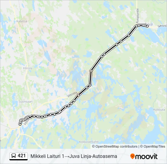 421 Bus Line Map