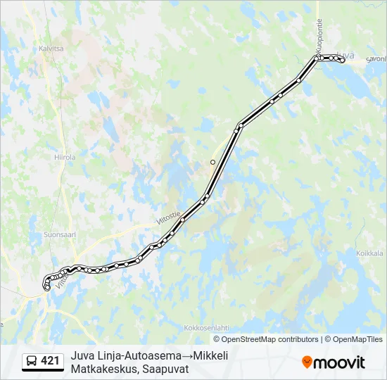 421 Bus Line Map