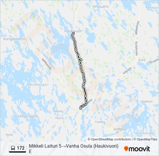 172 bussi -linjakartta