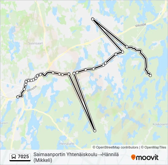 7025 Bus Line Map