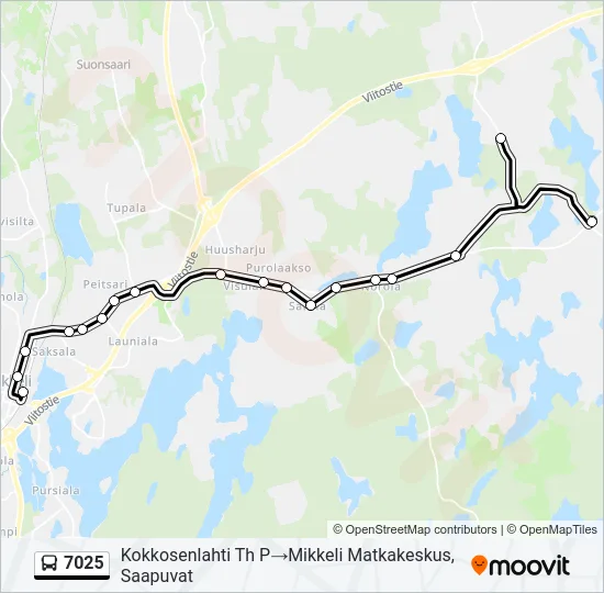 7025 Bus Line Map