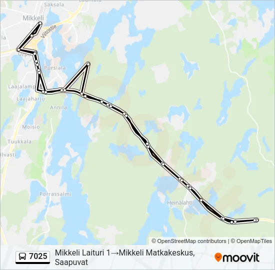 7025 Bus Line Map
