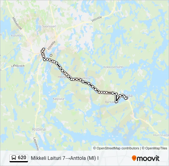 620 Bus Line Map