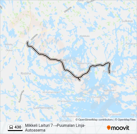430 Bus Line Map