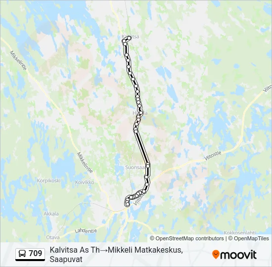 709 Bus Line Map