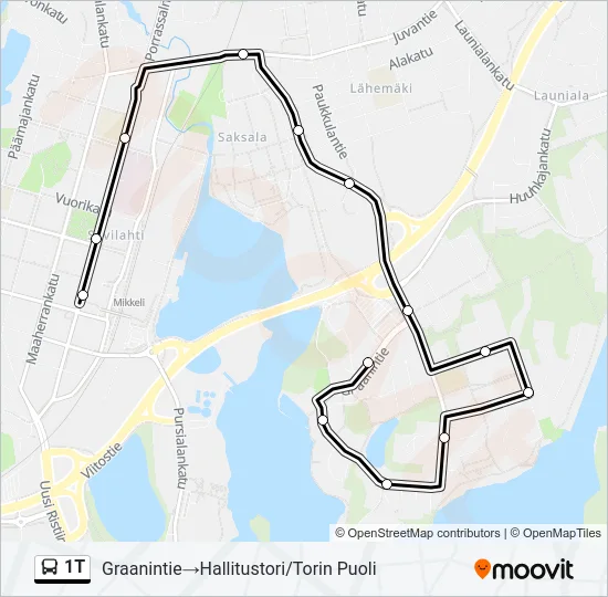 1T Bus Line Map