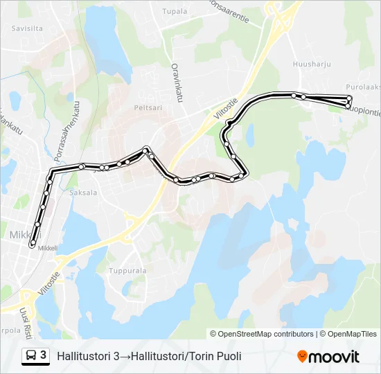 3 Bus Line Map
