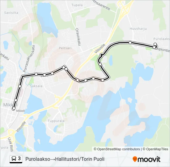 3 Bus Line Map