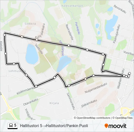 5 Bus Line Map