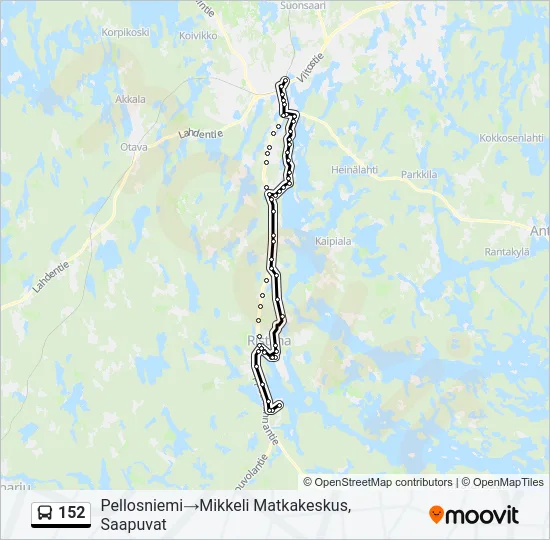 152 Bus Line Map