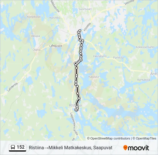 152 Bus Line Map